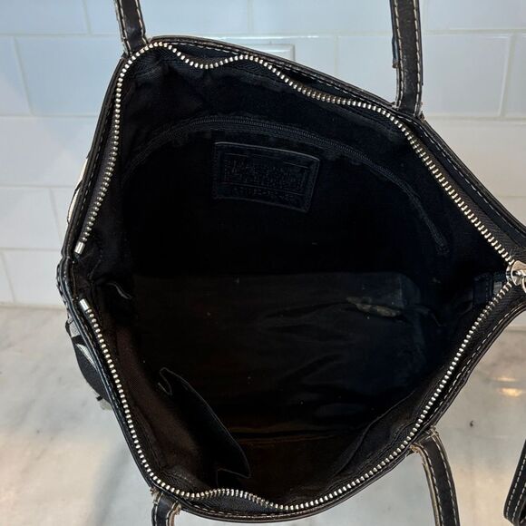 Coach Bag Purse Handbag Y2K Jacquard Signature Logo Stripe Tote Pocketbook - Picture 14 of 16